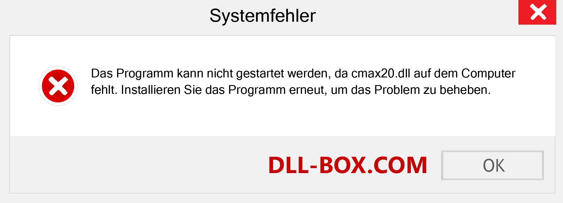 cmax20.dll-Datei fehlt?. Download für Windows 7, 8, 10 - Fix cmax20 dll Missing Error unter Windows, Fotos, Bildern